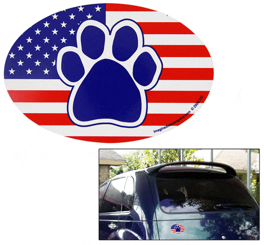 Stars & Stripes Paw Car Magnet