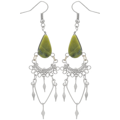 Swirls Chandelier Stone Earrings