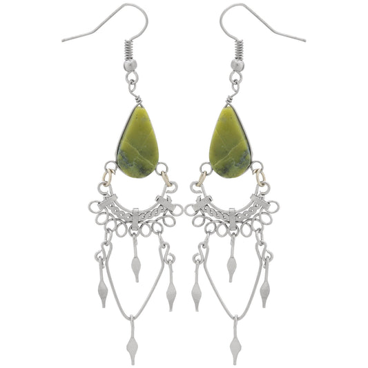 Swirls Chandelier Stone Earrings