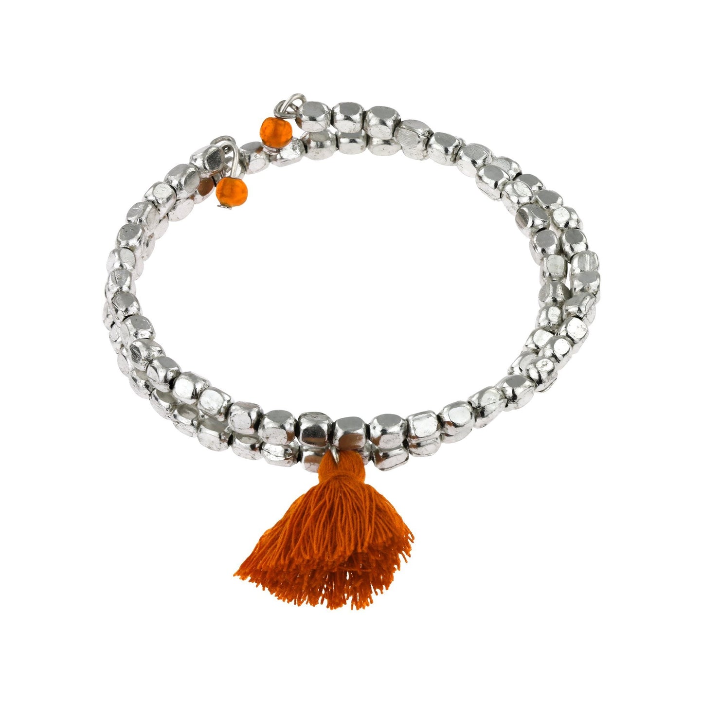 Taj Tassel Metal Bead Bracelet