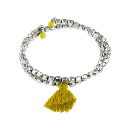 Taj Tassel Metal Bead Bracelet