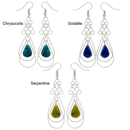 Teardrop Loops Stone Earrings