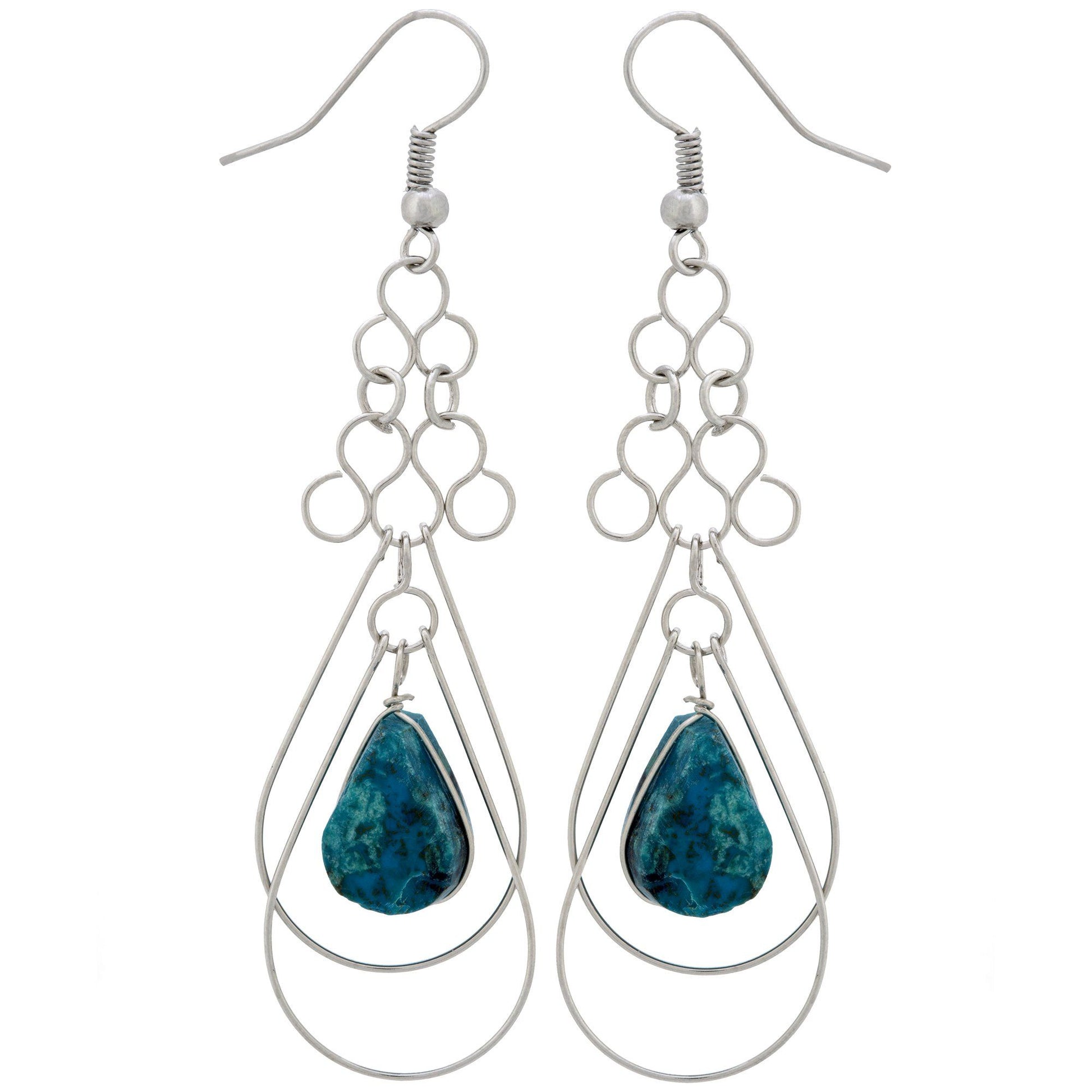 Teardrop Loops Stone Earrings