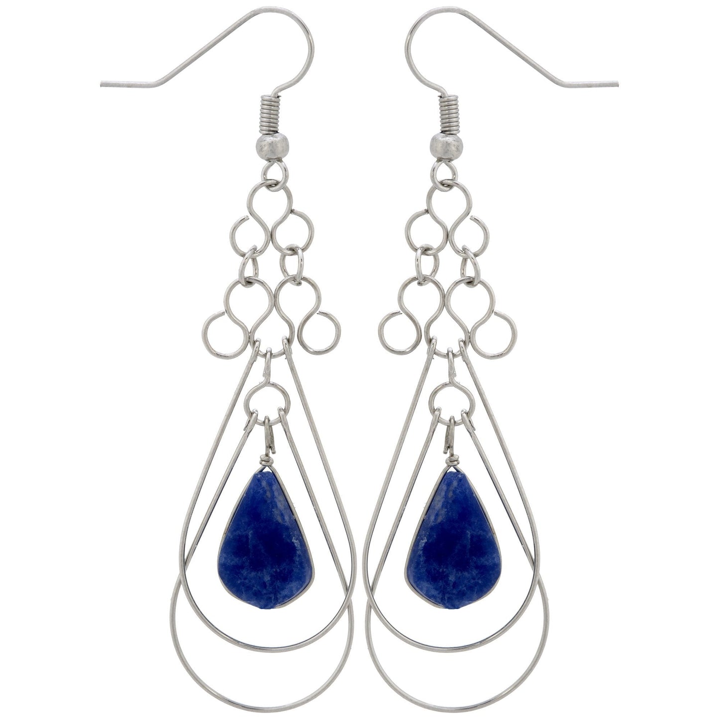 Teardrop Loops Stone Earrings