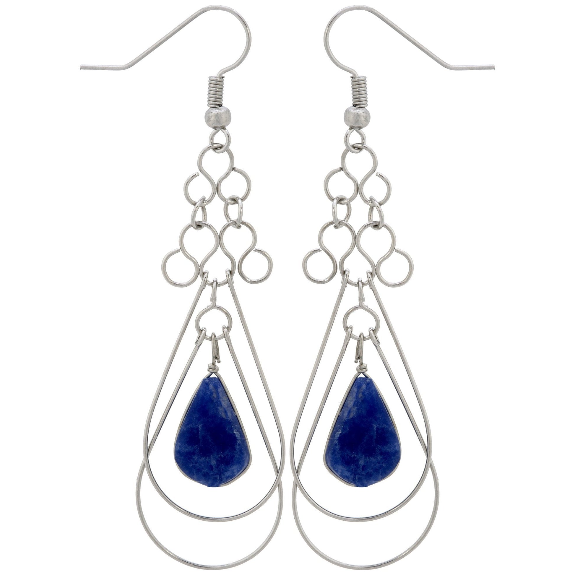 Teardrop Loops Stone Earrings