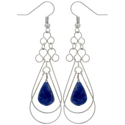 Teardrop Loops Stone Earrings