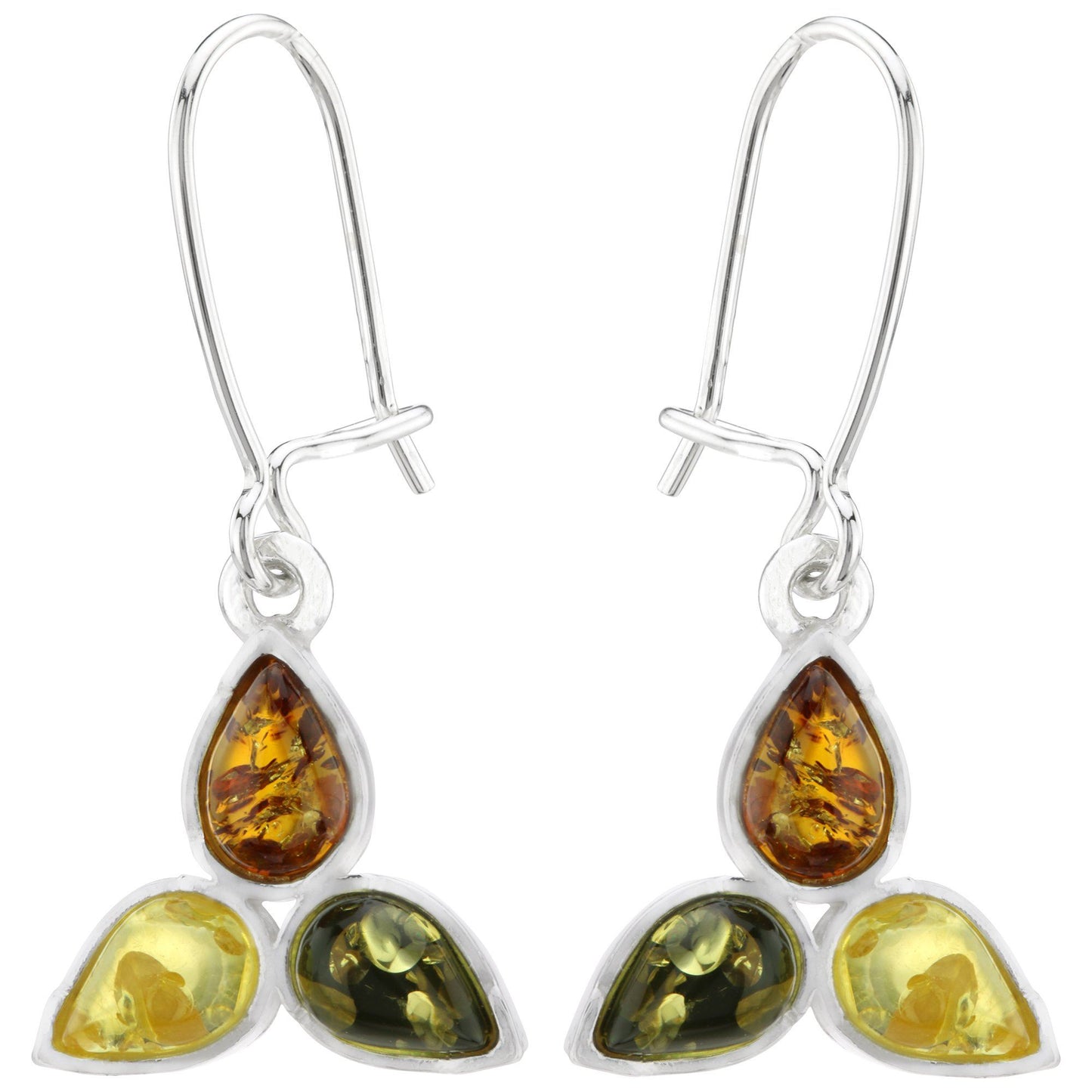 Trinity Amber & Sterling Earrings