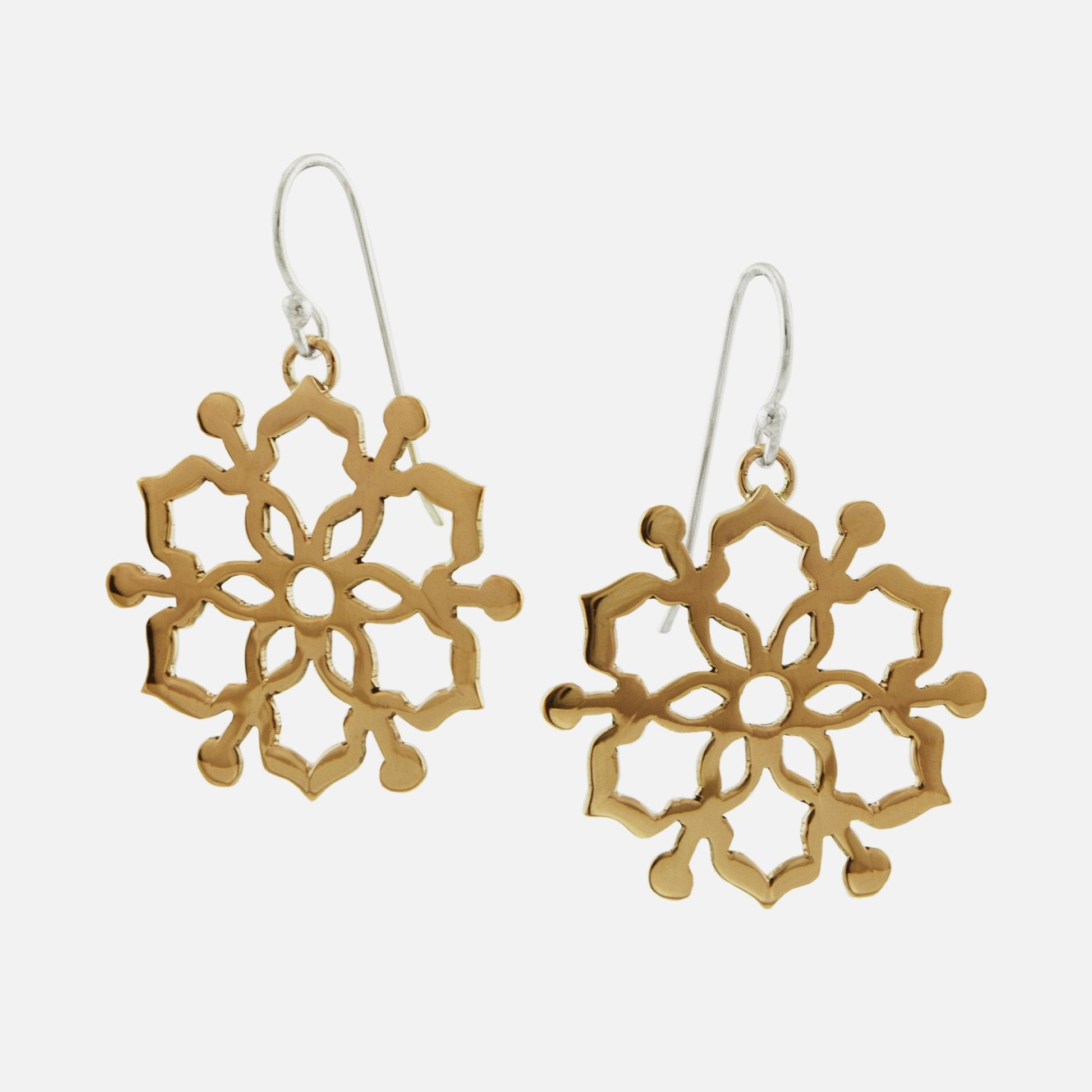 Moroccan Mandala Sterling & Copper Wire Earring