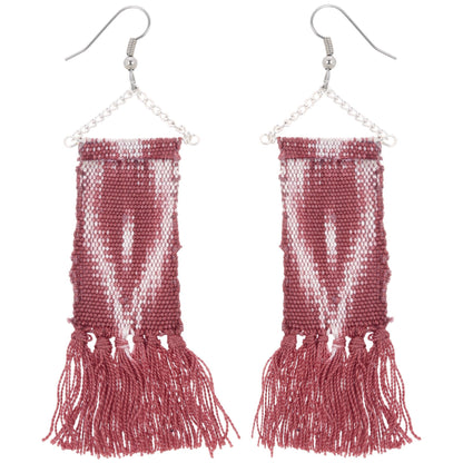 Woven Ikat Fringe Earrings