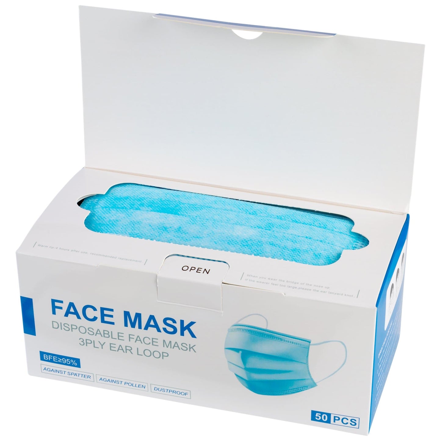 3-Ply Disposable Face Mask - Box of 50