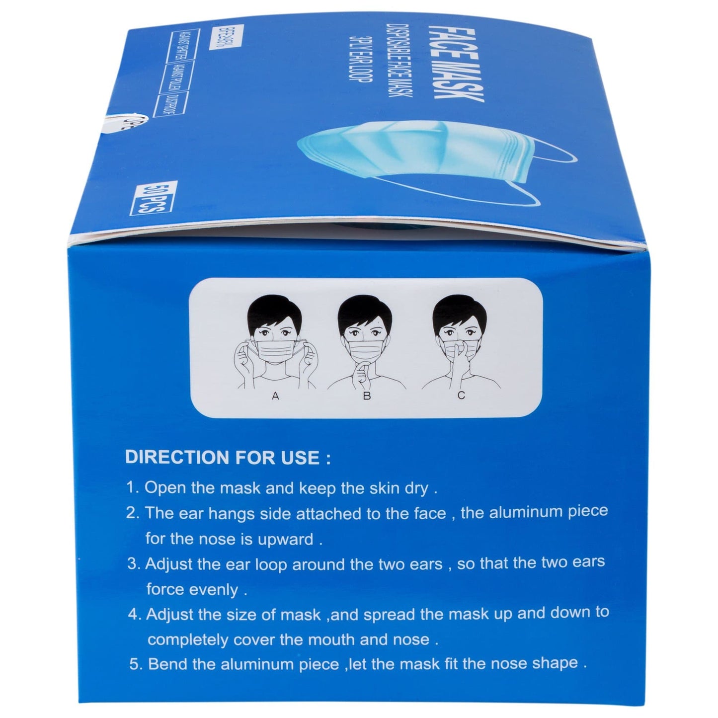 3-Ply Disposable Face Mask - Box of 50