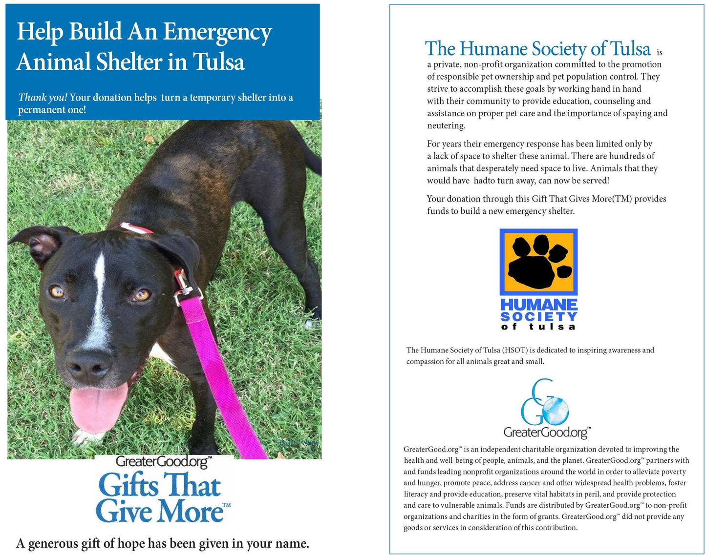 Donation - Help Build An Emergency Animal Shelter In Tulsa