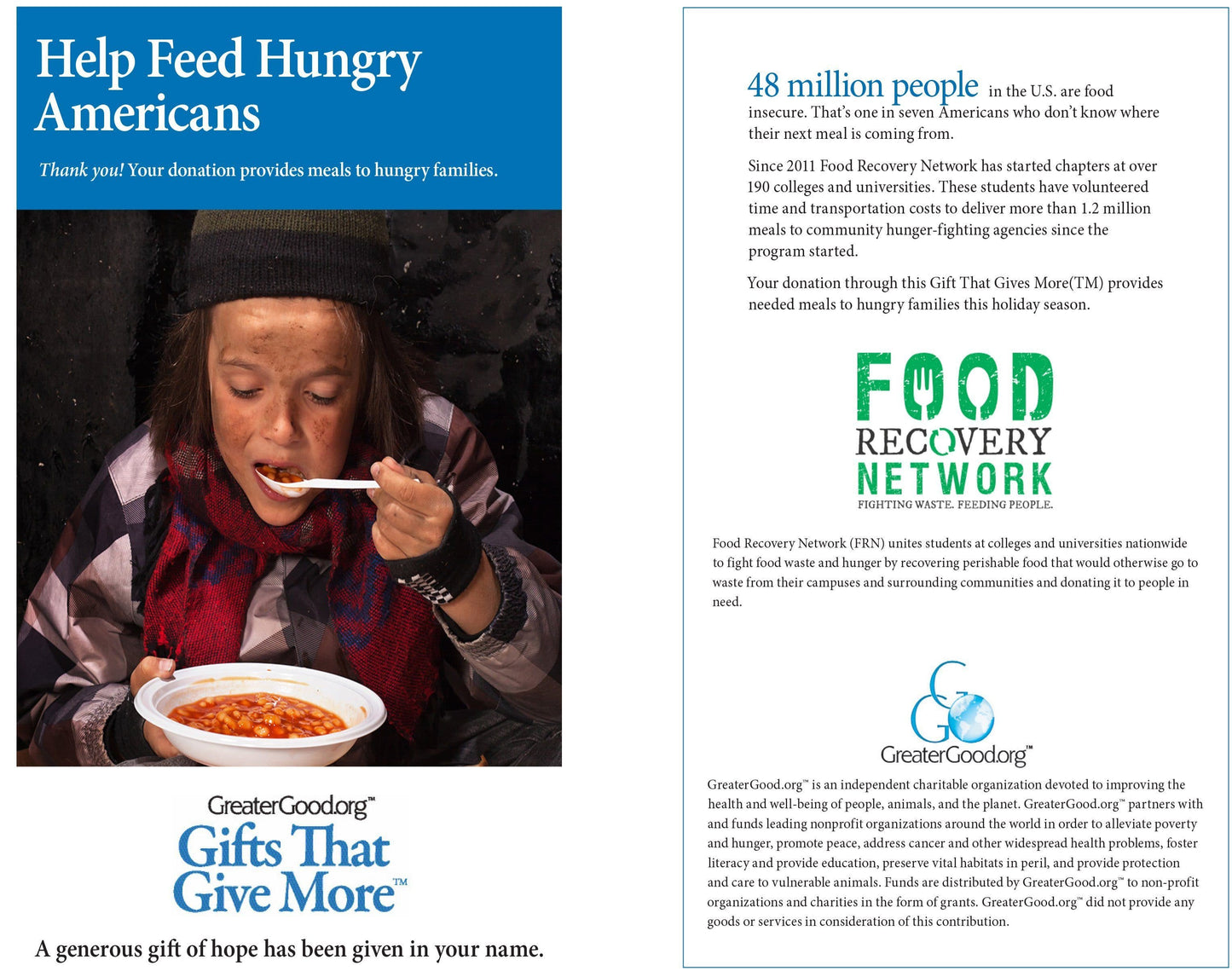 Donation - Help Feed Hungry Americans