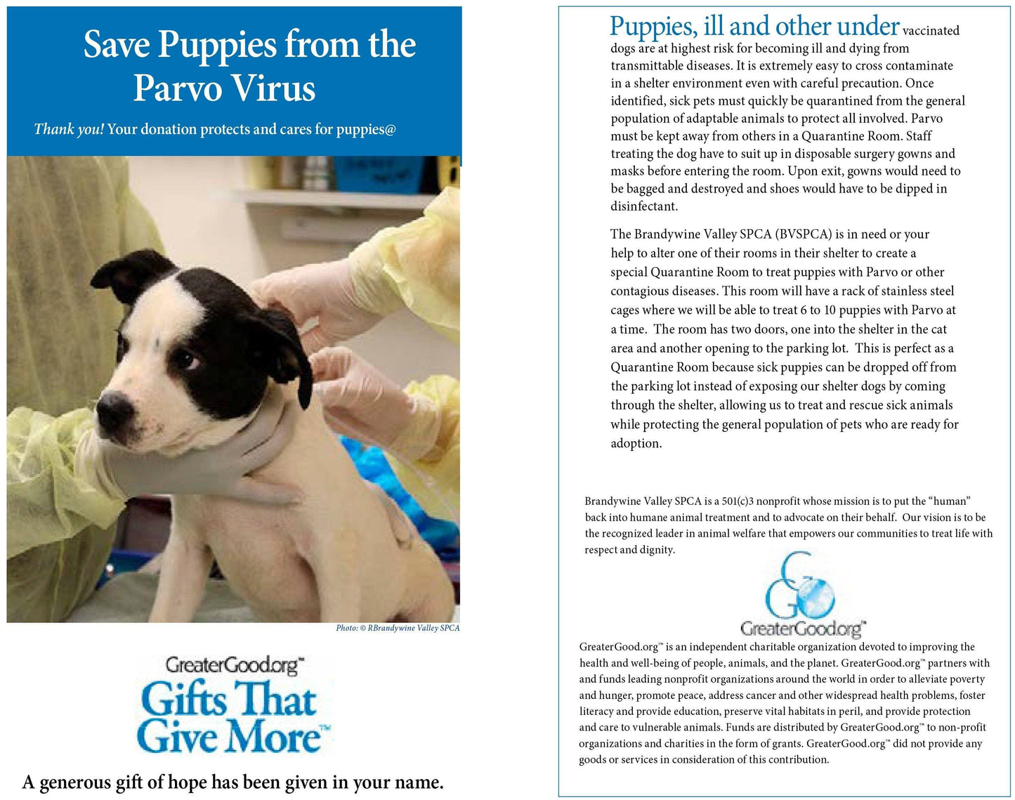 Donation - Save Puppies From Parvo